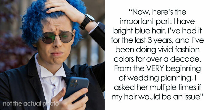Mom-Of-Bride Tries To Take Over Wedding, Starts With Sneakily Demanding Man With Blue Hair Dye It