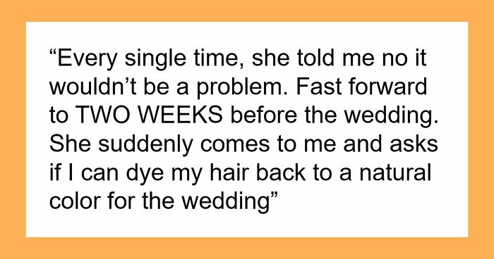 Mom-Of-Bride Tries To Take Over Wedding, Starts With Sneakily Demanding Man With Blue Hair Dye It