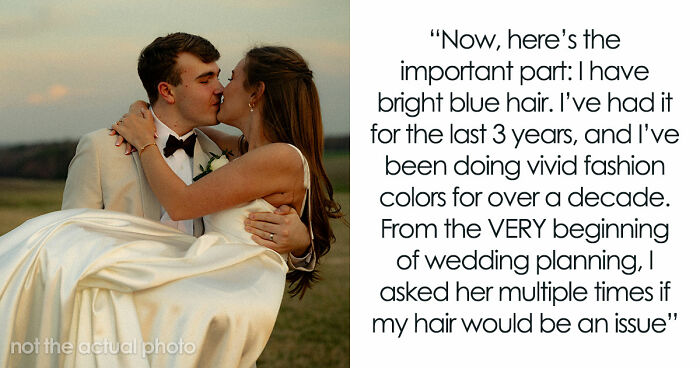 Mom-Of-Bride Tries To Take Over Wedding, Starts With Sneakily Demanding Man With Blue Hair Dye It