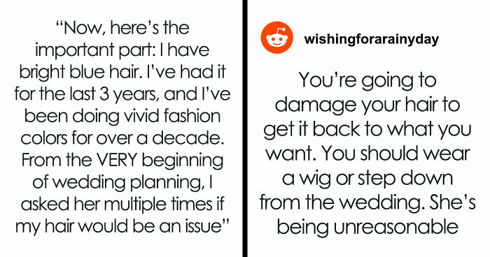 Mom-Of-Bride Tries To Take Over Wedding, Starts With Sneakily Demanding Man With Blue Hair Dye It