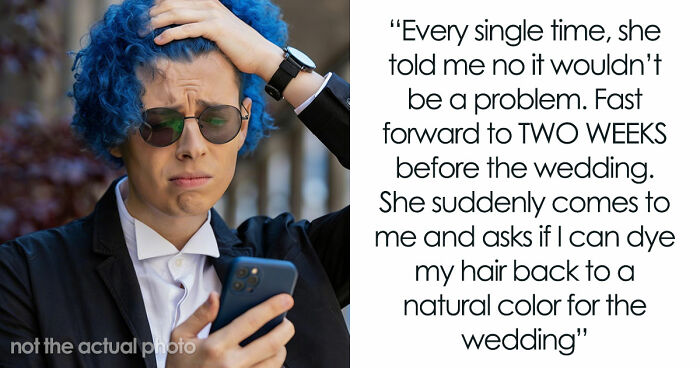 Mom-Of-Bride Tries To Take Over Wedding, Starts With Sneakily Demanding Man With Blue Hair Dye It