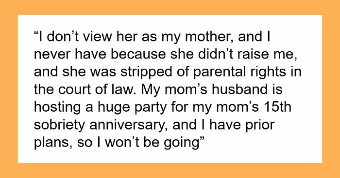 Guy Chooses Vacation Over Mom’s Sobriety Party, Leaves Stepdad Furious With Brutal Honesty