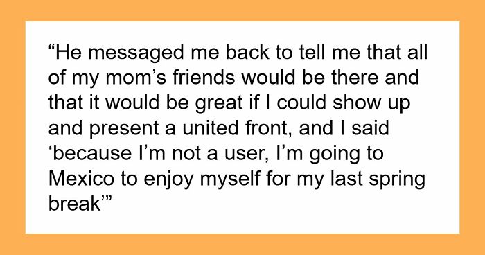 Guy Chooses Vacation Over Mom’s Sobriety Party, Leaves Stepdad Furious With Brutal Honesty