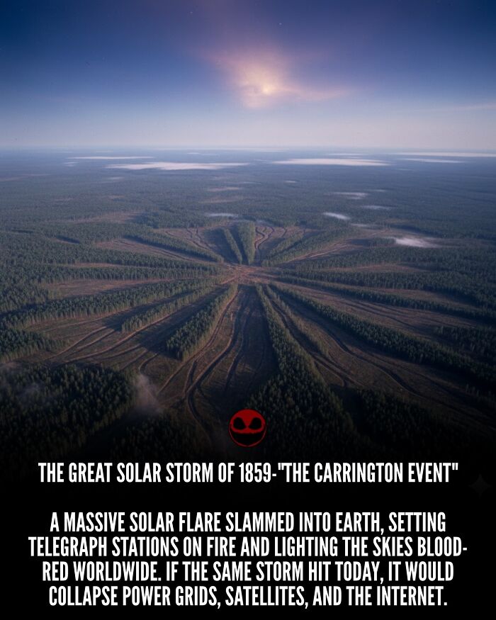 Aerial view of mysterious giant forest pattern, an odd fact to give your brain something to think about.