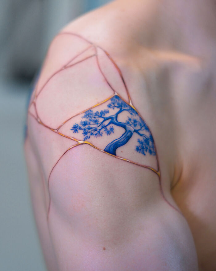 Tattoos Inspired Japanese Kintsugi Tatuaggidiporcellana