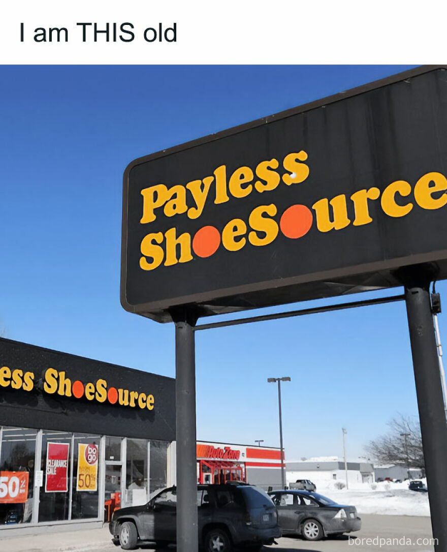 Payless ShoeSource sign, invoking nostalgia for people who remember the store. Takes you down memory lane.
