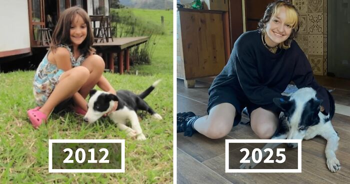 60 Precious Photos Of Pets Who Have Grown Up Alongside Their Owners (New Pics)