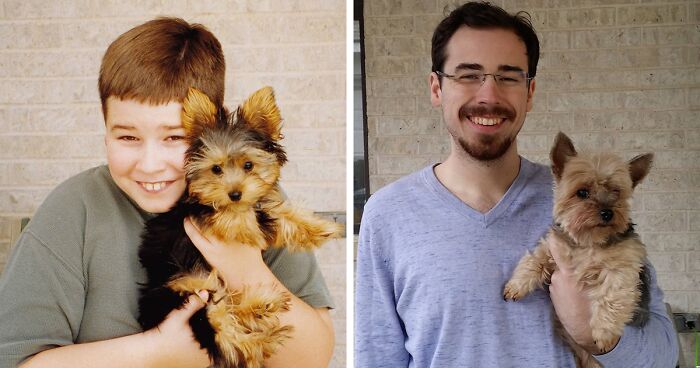 60 Precious Photos Of Pets Who Have Grown Up Alongside Their Owners (New Pics)