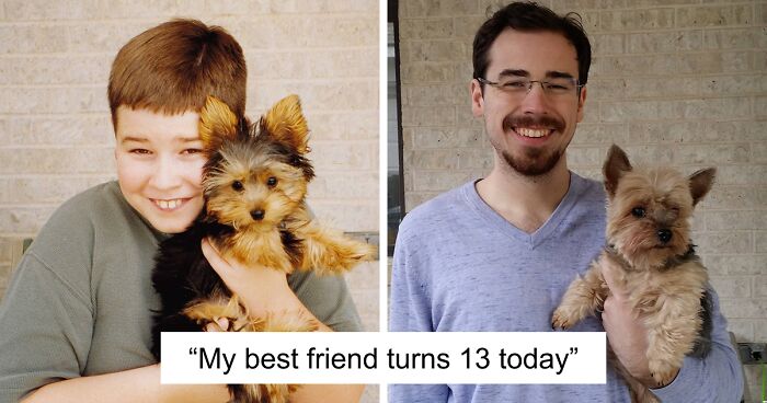 60 Precious Photos Of Pets Who Have Grown Up Alongside Their Owners (New Pics)