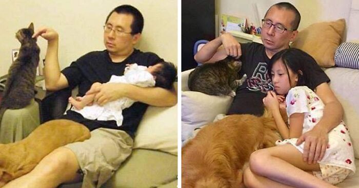 60 Precious Photos Of Pets Who Have Grown Up Alongside Their Owners (New Pics)