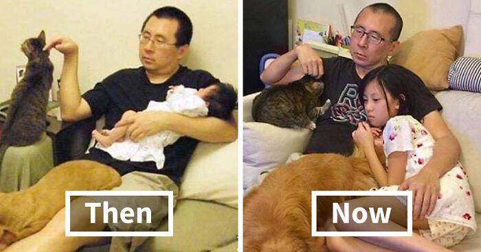 60 Precious Photos Of Pets Who Have Grown Up Alongside Their Owners (New Pics)