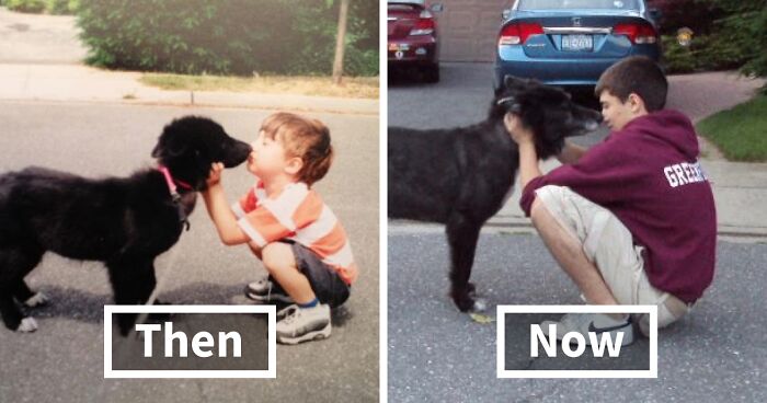 60 Precious Photos Of Pets Who Have Grown Up Alongside Their Owners (New Pics)