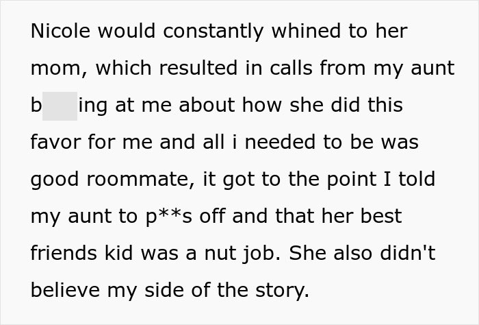Cara se vinga de uma colega de quarto maluca e se muda, a conhece 20 anos depois e conta tudo a ela