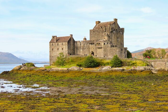 Historic stone castle on a grassy island near water, symbolizing unexpected DNA test reveals about heritage and identity.