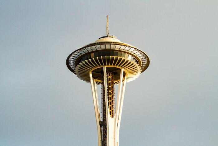 Space Needle tower in Seattle against a clear sky representing wild times employees quitting their jobs immediately.