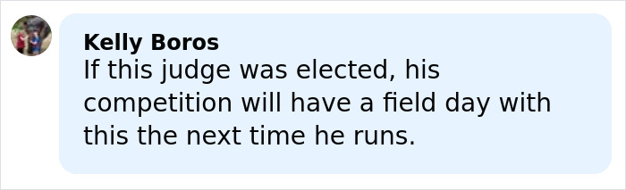 Comment from Kelly Boros discussing the judge&rsquo;s viral treatment of IT worker and court critics.