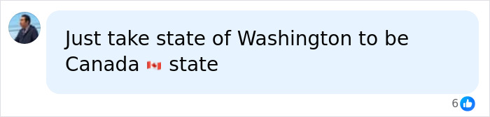 A social media comment suggesting making Washington a Canadian state, related to Canadian citizenship.