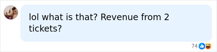 Screenshot of a social media comment questioning revenue, related to Coachella fined after Justin Bieber's set incident.