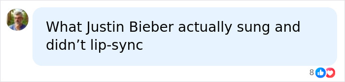 Comment about Justin Bieber actually singing and not lip-syncing during Coachella, related to Coachella fine controversy.
