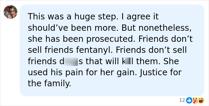 Comment supporting prosecution in court case involving Queen Jasveen Sangha and Matthew Perry&rsquo;s passing shared on social media.