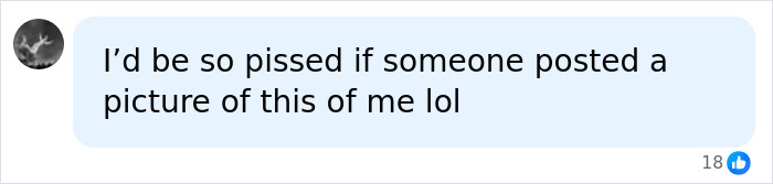 Social media comment expressing frustration about a photo posted without consent related to jaw release therapy emotions.