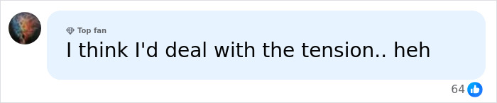 Screenshot of a social media comment expressing a personal reaction related to jaw release therapy tension.