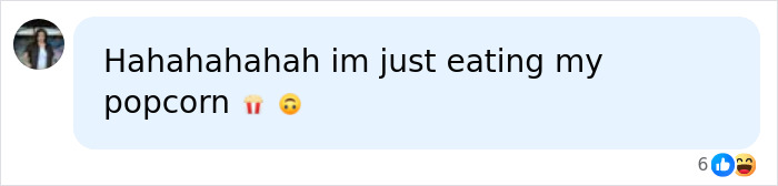 Text message conversation showing someone saying they are eating popcorn, relating to Kristi Noem&rsquo;s husband bankrolling model&rsquo;s lifestyle.