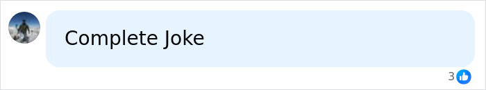 Screenshot of an online comment reading Complete joke, referring to Kristi Noem&rsquo;s husband and model&rsquo;s alleged secret relationship.