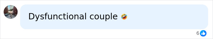 Comment bubble with the text dysfunctional couple and a laughing emoji reacting to Kristi Noem&rsquo;s husband allegedly bankrolling model&rsquo;s transformation.