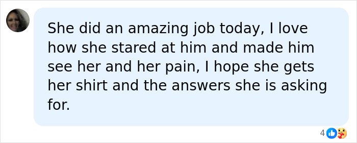 Screenshot of a Facebook comment praising Athena Strand&rsquo;s mom for confronting a FedEx driver with emotional pain.