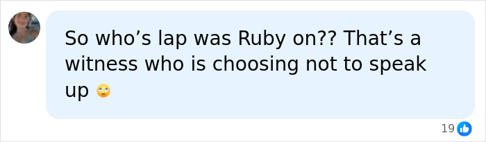 Comment bubble discussing a witness choosing not to speak up after Ruby Rose accuses Katy Perry of misconduct. Comment bubble discussing a witness choosing not to speak up after Ruby Rose accuses Katy Perry of misconduct.