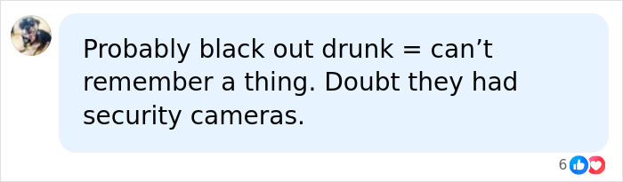 Comment discussing blackout drunk memory and security cameras related to former club manager's account of misconduct claims. Comment discussing blackout drunk memory and security cameras related to former club manager's account of misconduct claims.