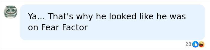 Comment bubble showing a viral reaction about McDonald&rsquo;s Big Arch Burger mentioning Fear Factor in a light blue chat box.