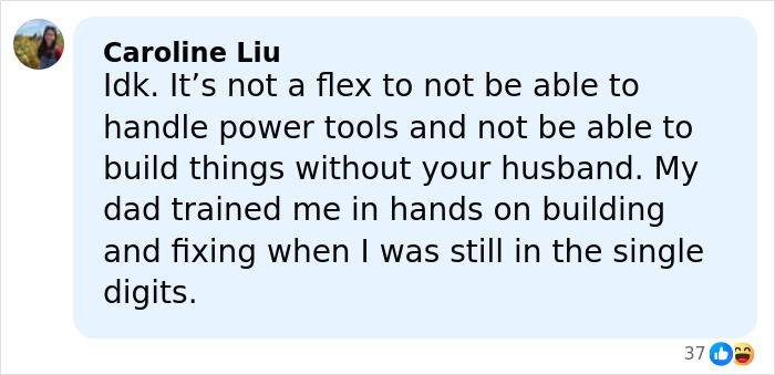 Screenshot of a Facebook comment discussing skills and independence related to Katherine Schwarzenegger and Nepo Baby backlash.