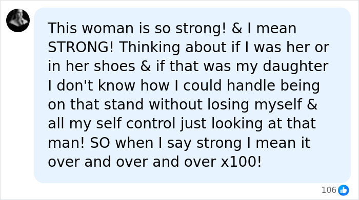 Comment praising Athena Strand&rsquo;s mom for her strength confronting FedEx driver and attending every court date.