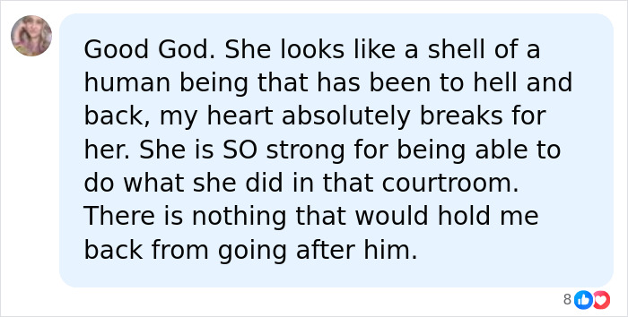 Comment expressing heartbreak and admiration for Athena Strand&rsquo;s mom&rsquo;s strength during court dates confronting FedEx driver.