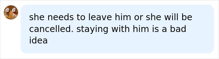 Text message conversation screenshot showing a comment about leaving someone due to a bad idea and potential cancellation.