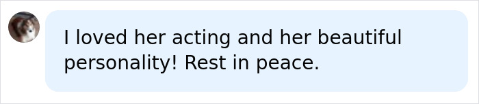 Comment on social media expressing love for Catherine O’Hara’s acting and personality with a rest in peace message. Comment on social media expressing love for Catherine O’Hara’s acting and personality with a rest in peace message.