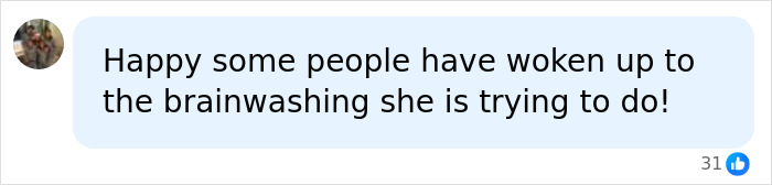 Screenshot of a social media comment showing a teen's revolt over Erika Kirk&rsquo;s controversial high school visit.