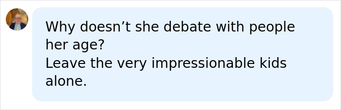 Teen leaving a comment online expressing concern over Erika Kirk&rsquo;s controversial high school visit and teens&rsquo; revolt.