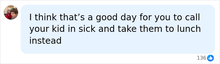 Social media comment suggesting calling a child in sick and taking them to lunch, sparking teens revolt over Erika Kirk.