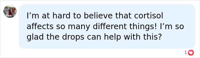 Comment discussing disbelief about cortisol's wide effects and expressing relief that drops can help, related to buffalo hump health. Comment discussing disbelief about cortisol's wide effects and expressing relief that drops can help, related to buffalo hump health.