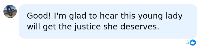 Comment expressing relief and support for justice after a 12-year-old school bully arrest and tragic outcome.