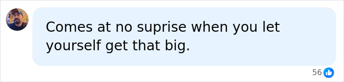 Comment on social media post containing criticism about weight, referencing My 600-Lb. Life star Dolly Martinez passing away.