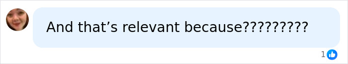 A person's profile picture with a text message bubble that says: And that's relevant because?????????? Related to FedEx driver crimes.