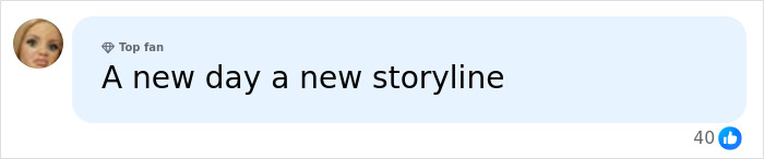 A blonde woman's profile pic next to a chat bubble saying "A new day a new storyline." This comment is related to the Athena Strand case.