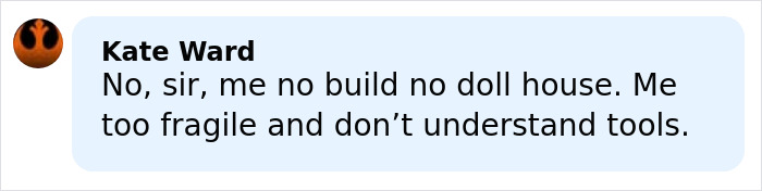 Screenshot of a chat message referencing Nepo Baby Katherine Schwarzenegger and backlash about husband Chris Pratt.