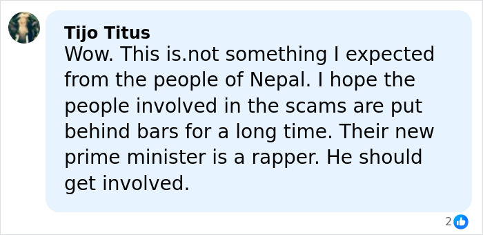 Comment expressing shock about Mount Everest guides accused of spiking climbers' food in a $20M scam.