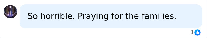 Comment expressing sympathy and prayers for the families involved in the Easter egg hunt nightmare incident.