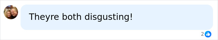 Screenshot of a social media comment stating they are both disgusting, related to Timothy Busfield&rsquo;s arrest allegations.